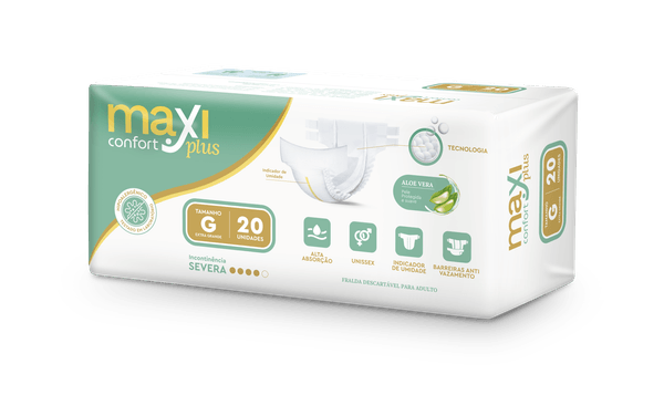 Fralda Geriátrica Maxi Confort Plus G com 20 Unidades